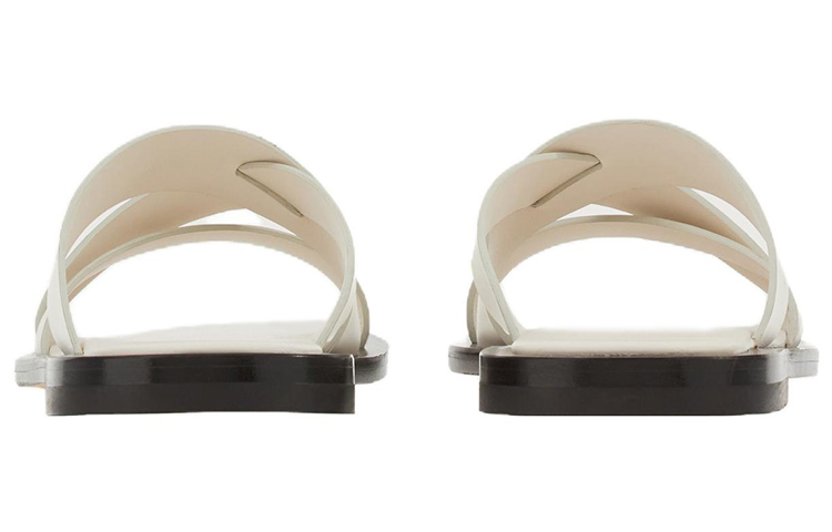 Shop FERRAGAMO Sandal Anyaman Tali Silang 'Putih' 021718-763265