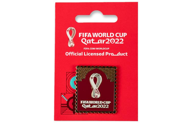 FIFA World Cup Qatar 2022 FIFA World Cup Official Emblem Pin Gold Red Souvenir. F22-PN-0004