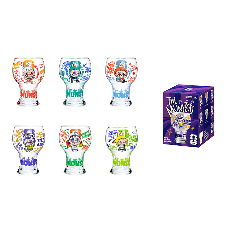 FIFA x POP MART THE MONSTERS Labubu Glass Cup Blind Box (Single/Box of 6). PPMT-2603-0073