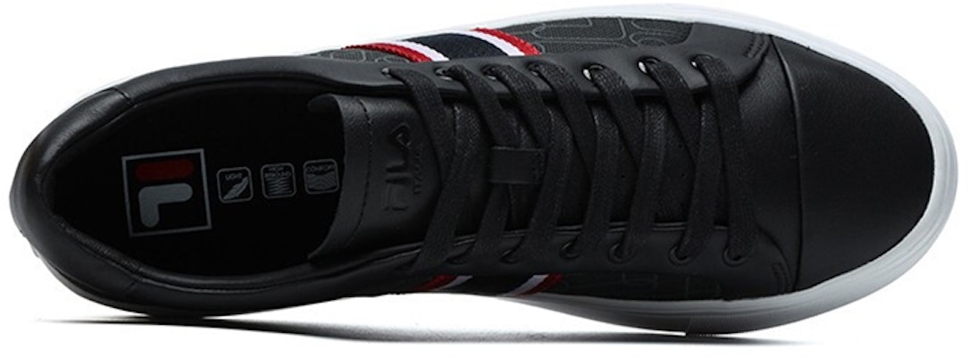 FILA 1911 Stripe Low Top Shoes Black/Red F12M124345FBK Shop FILA 1911 Stripe Low Top Shoes Black/Red F12M124345FBK