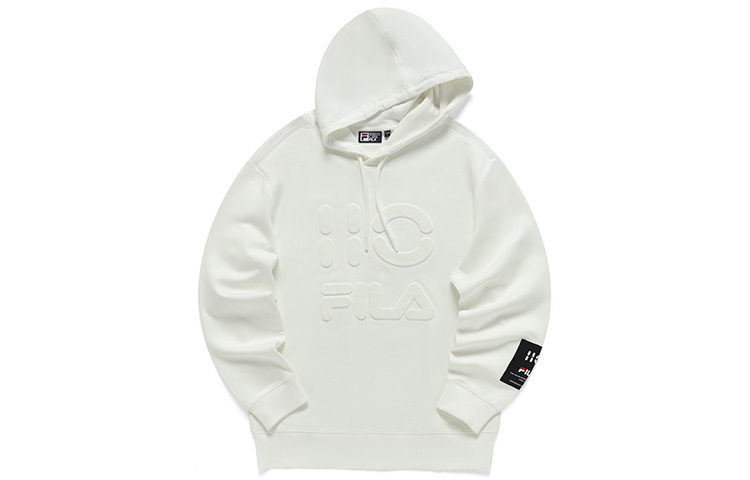 FILA 3D Logo Pullover Sweatshirt Unisex Standard White F16U135203F-WT