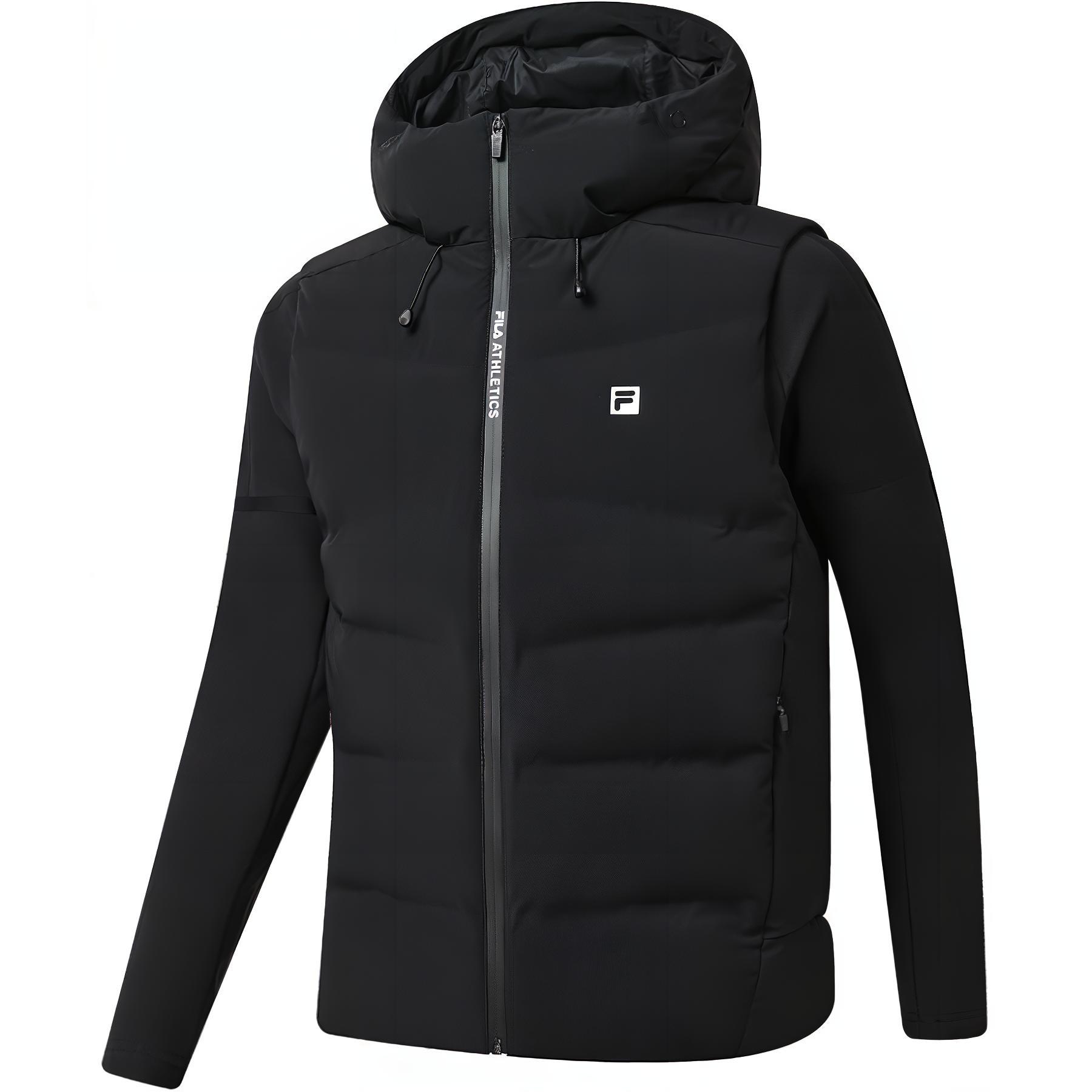 FILA  2-in-1 Zipper Design Logo Print Down Jacket - Deep Black. A51M241905F-BK