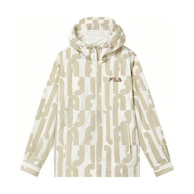 FILA Beige Letter Print Woven Jacket F11M319707F-IV