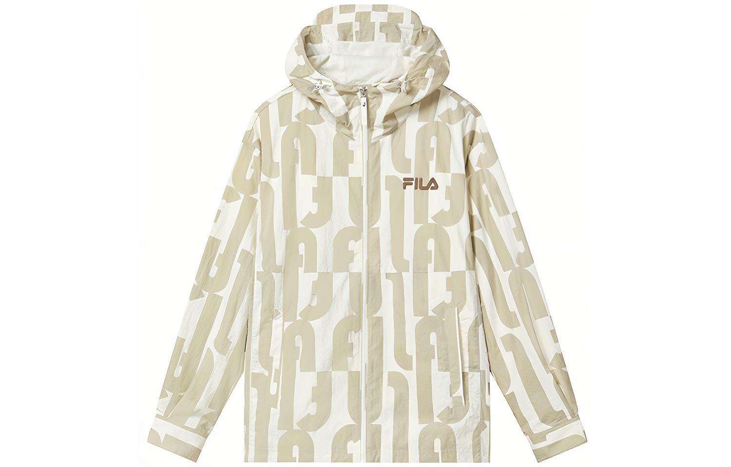 Order FILA ベージュ レタープリント ウーブンジャケット F11M319707F-IV