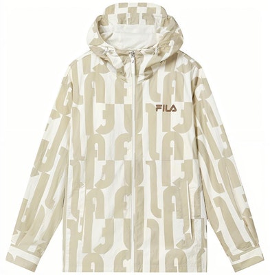 FILA Beige Letter Print Woven Jacket F11M319707F-IV Order FILA Beige Letter Print Woven Jacket F11M319707F-IV