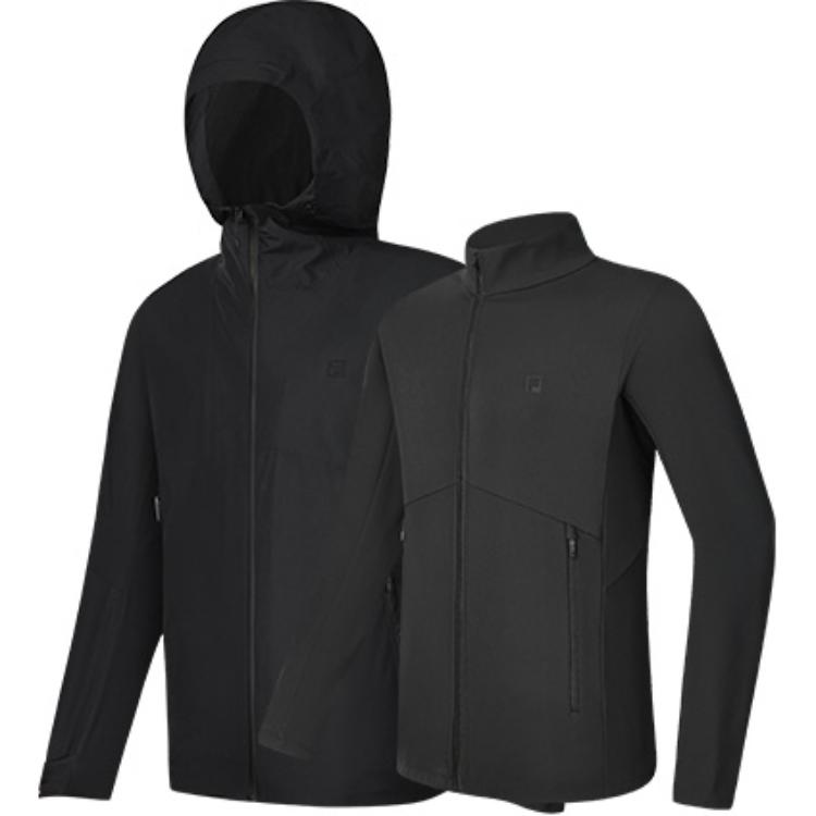 FILA  Black 3-in-1 Outdoor Jacket Waterproof Windproof Breathable Hoodie A11M417708F-BK 圖 4