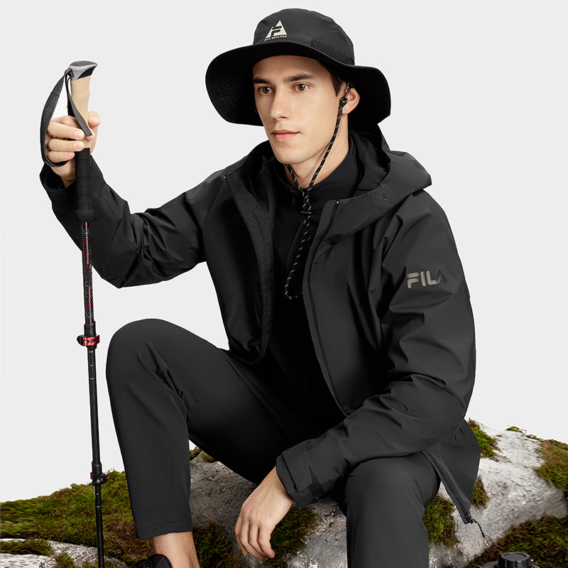 FILA  Black 3-in-1 Outdoor Jacket Waterproof Windproof Breathable Hoodie A11M417708F-BK 圖 7
