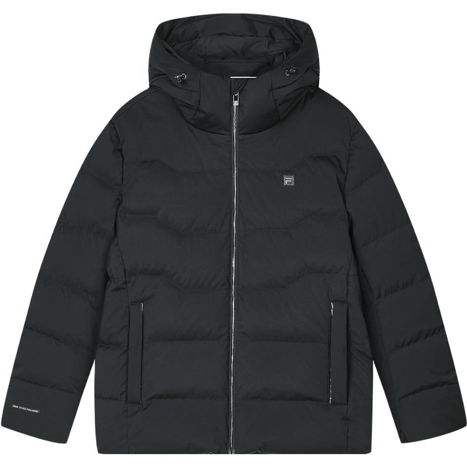 FILA  Black Basic Hooded Down Jacket - Casual Warm Fashion Staple. F11M347902F-BK