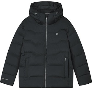 FILA ブラック ベーシック フード ダウンジャケット - カジュアルで暖かい定番。 F11M347902F-BK Order FILA ブラック ベーシック フード ダウンジャケット - カジュアルで暖かい定番。 F11M347902F-BK