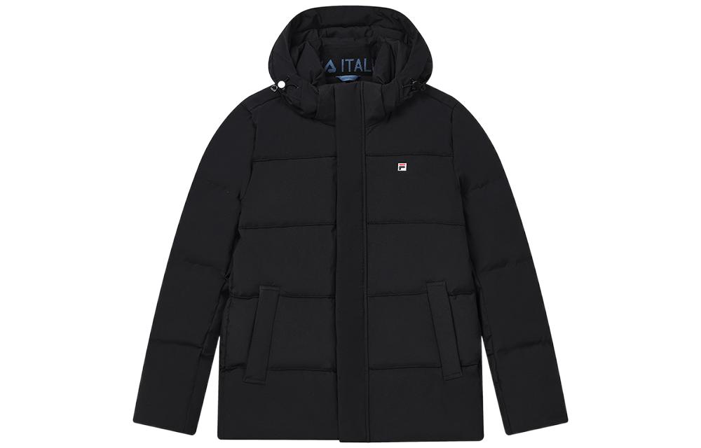 FILA  Black Down Jacket with Logo Embroidery Casual Style. F11M248906F-BK 圖 2