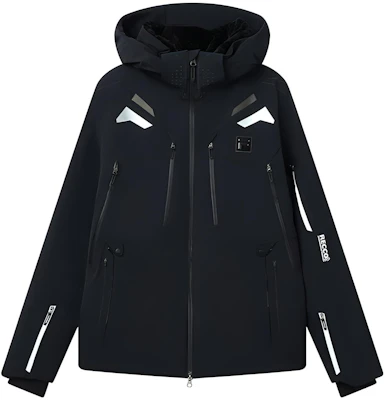 FILA 黑色連帽滑雪外套拉鍊拼接設計 A11M146911F-BK Buy FILA 黑色連帽滑雪外套拉鍊拼接設計 A11M146911F-BK