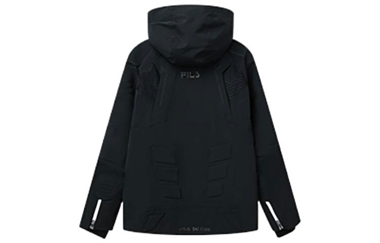 FILA  Black Hooded Ski Jacket with Zipper and Spliced Design. A11M146911F-BK 圖 3