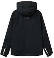 Lookbook FILA 黑色連帽滑雪外套拉鍊拼接設計 A11M146911F-BK