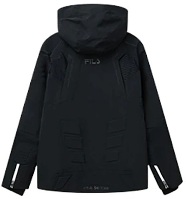FILA 黑色連帽滑雪外套拉鍊拼接設計 A11M146911F-BK Lookbook FILA 黑色連帽滑雪外套拉鍊拼接設計 A11M146911F-BK