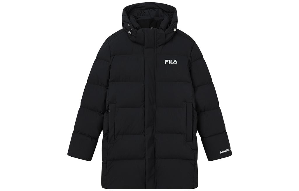 Order FILA  Black Hooded Zip-Up Down Jacket Winter Warmth F51M249904ABK
