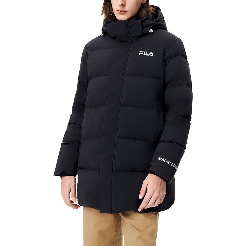 Lookbook FILA  Black Hooded Zip-Up Down Jacket Winter Warmth F51M249904ABK