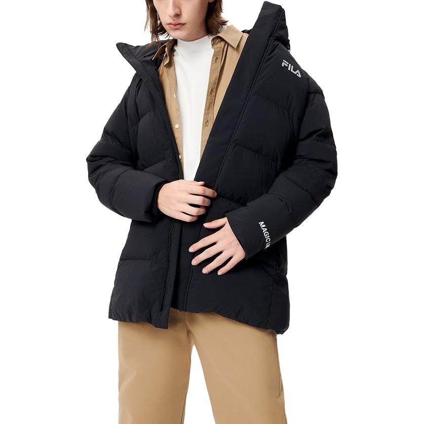 Purchase FILA  Black Hooded Zip-Up Down Jacket Winter Warmth F51M249904ABK