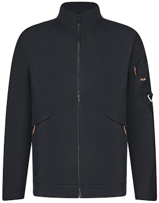 FILA Black Letter Print High-Neck Sports Woven Jacket. A11M417709F-BK Order FILA Black Letter Print High-Neck Sports Woven Jacket. A11M417709F-BK
