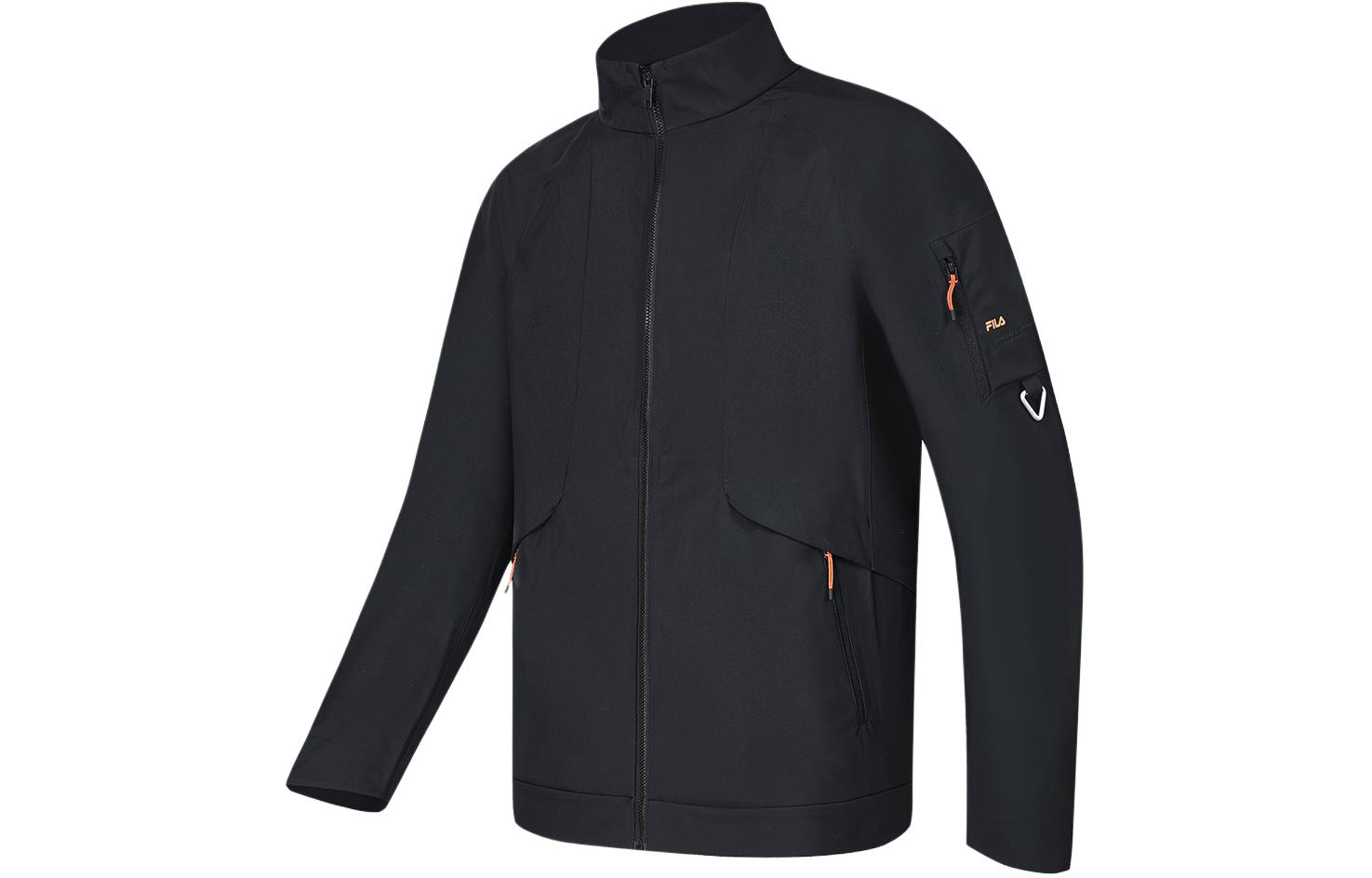 Shop FILA Jaket Olahraga High-Neck Hitam dengan Cetak Huruf. A11M417709F-BK