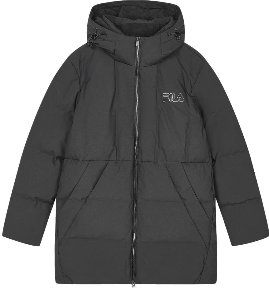 fila-black-logo-printed-hooded-mid-length-down-jacket-f11-m348909-f-bk