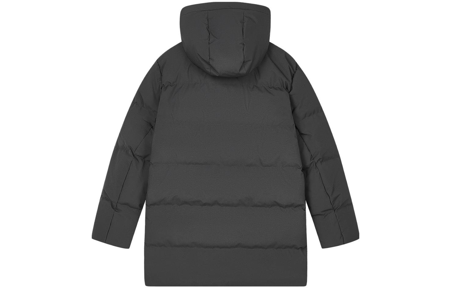 Lookbook FILA 黑色標誌印花中長款連帽羽絨外套 F11M348909F-BK