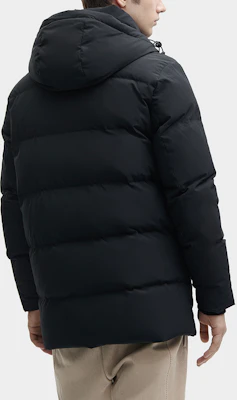 FILA 黑色標誌印花中長款連帽羽絨外套 F11M348909F-BK Purchase FILA 黑色標誌印花中長款連帽羽絨外套 F11M348909F-BK