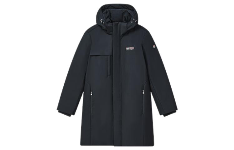 FILA  Black Logo Zip-Up Down Jacket - Warm and Stylish. F11M241907F-NV