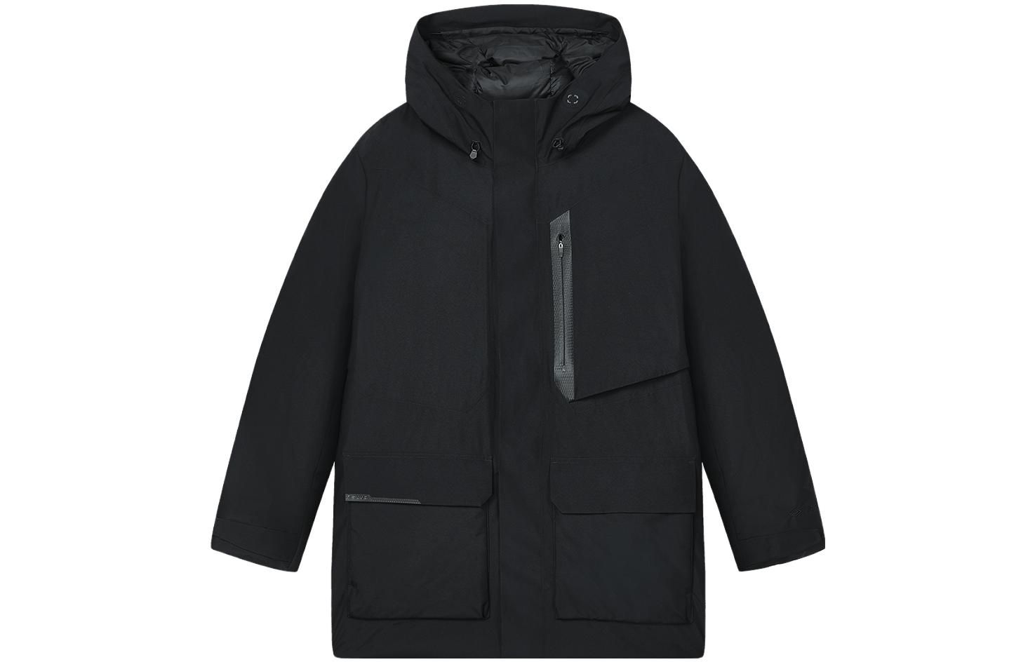 FILA  Black Long Down Jacket Hooded Winter Coat Casual Style. F11M342909F-BK 圖 2