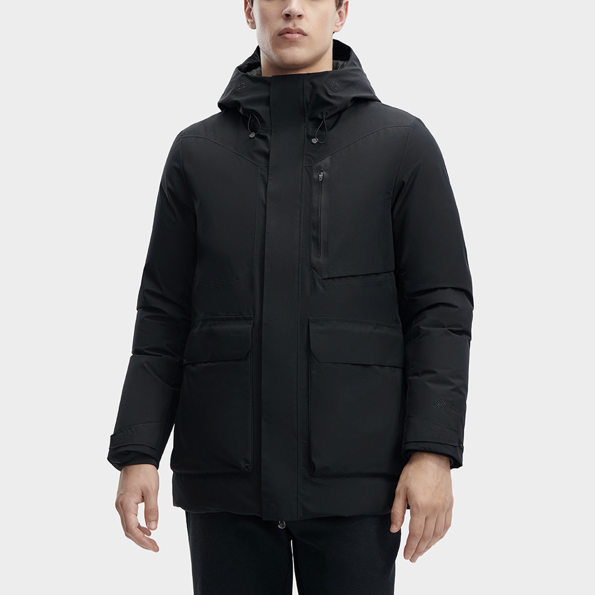 FILA  Black Long Down Jacket Hooded Winter Coat Casual Style. F11M342909F-BK 圖 4