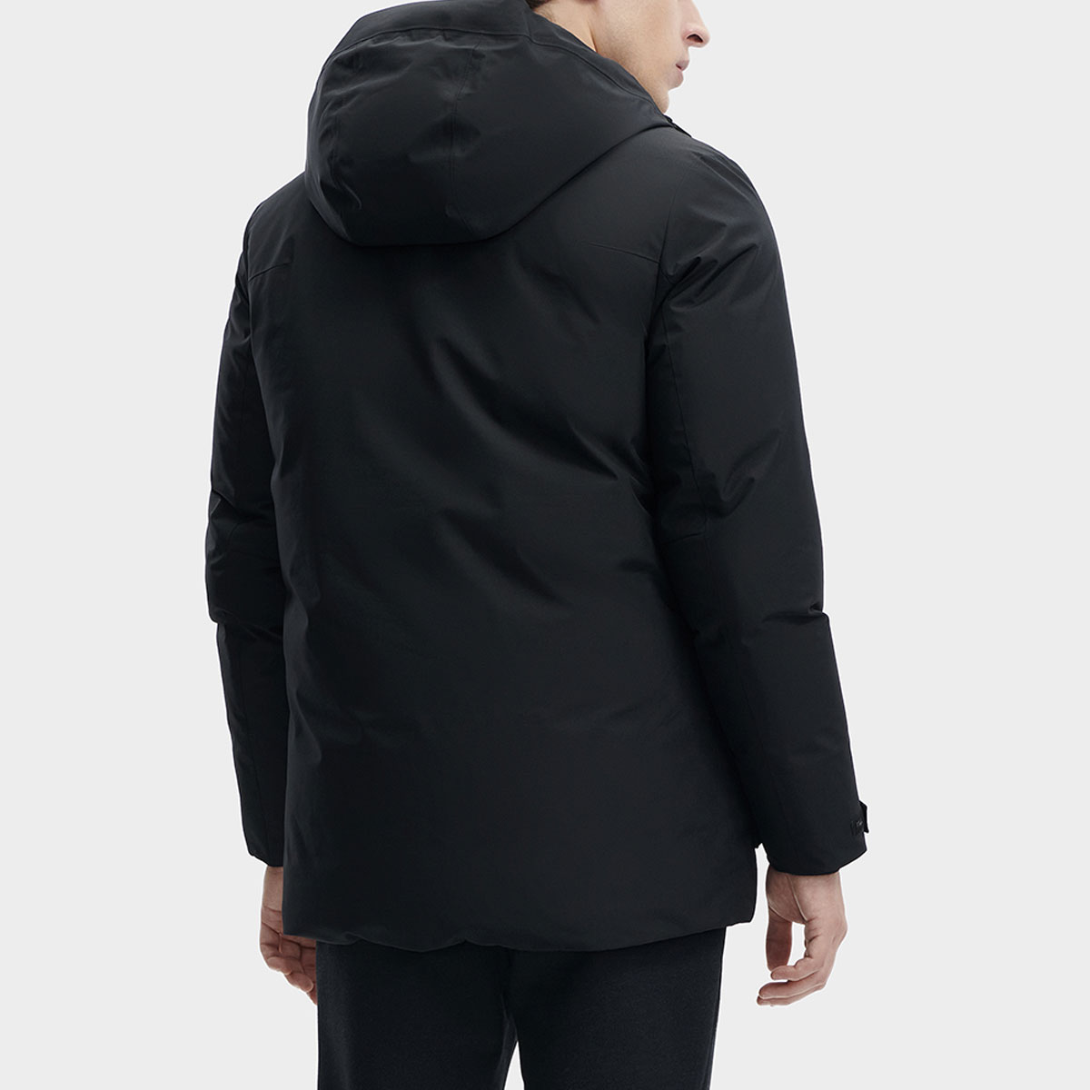 FILA  Black Long Down Jacket Hooded Winter Coat Casual Style. F11M342909F-BK 圖 5