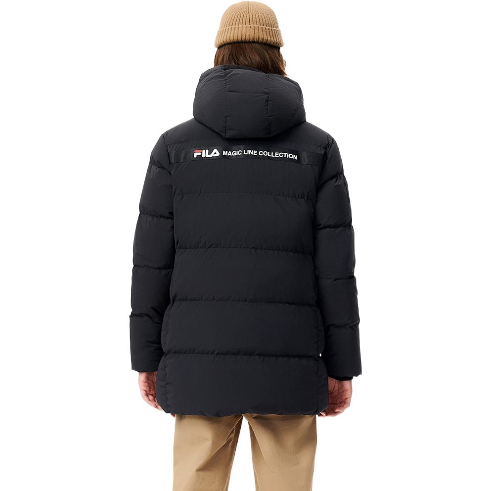 Purchase FILA  Black Long Down Jacket with Logo and Hood. F51M249904F-BK