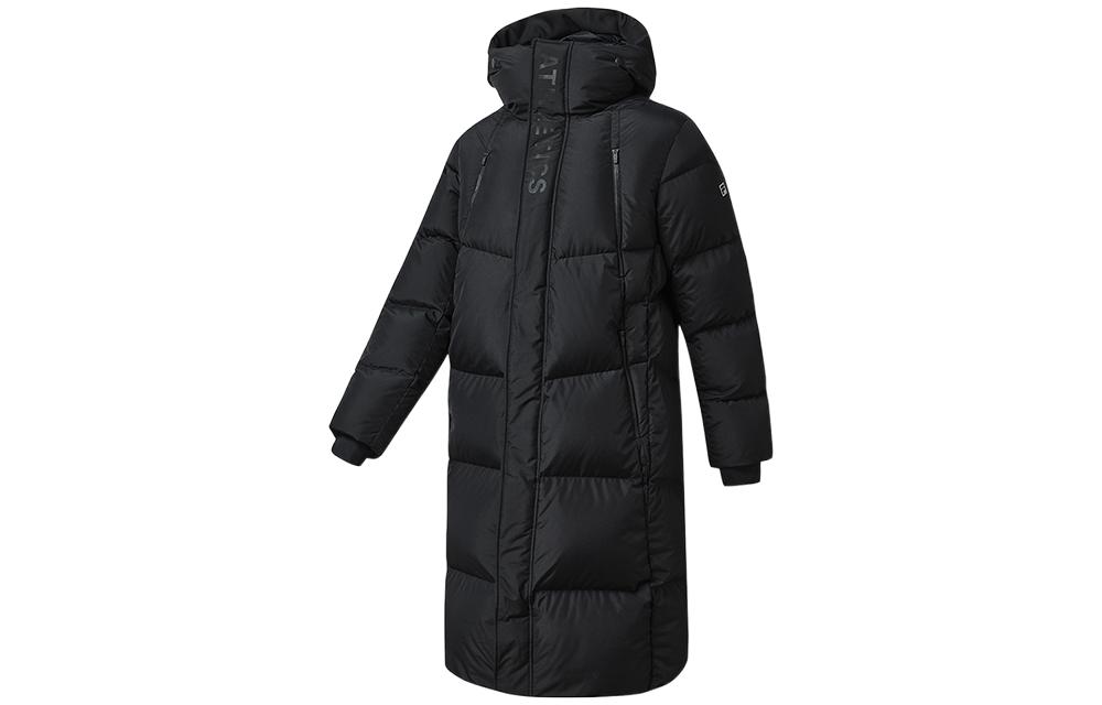 FILA  Black Long Down Jacket with Logo and Zipper Design. A11M242903F-BK