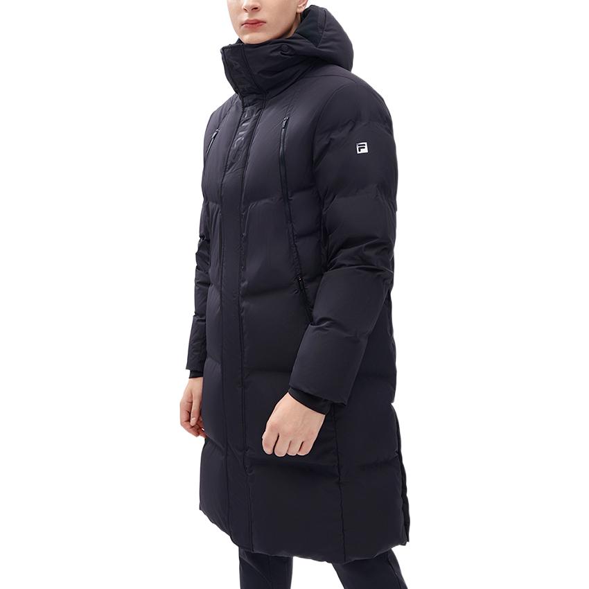 FILA  Black Long Down Jacket with Logo and Zipper Design. A11M242903F-BK 圖 3
