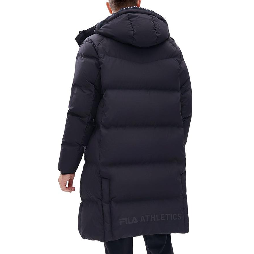 FILA  Black Long Down Jacket with Logo and Zipper Design. A11M242903F-BK 圖 4