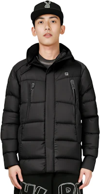 FILA 黑色長版健身羽絨連帽外套 A11M341906F-BK Purchase FILA 黑色長版健身羽絨連帽外套 A11M341906F-BK