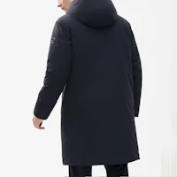 Details for FILA 黑色長版連帽羽絨外套 - 時尚休閒冬季保暖大衣 A11M241914F-BK