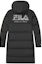 Lookbook FILA 黑色連帽羽絨長外套 冬季印花Logo款式 F11M349907R-BK