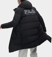 Purchase FILA 黑色連帽羽絨長外套 冬季印花Logo款式 F11M349907R-BK