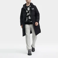 Sizing FILA 黑色連帽羽絨長外套 冬季印花Logo款式 F11M349907R-BK