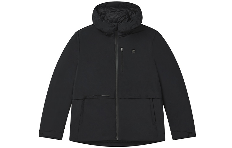FILA  Black Winter Down Jacket with Logo Hoodie Casual Style. F11M247911FBK 圖 2