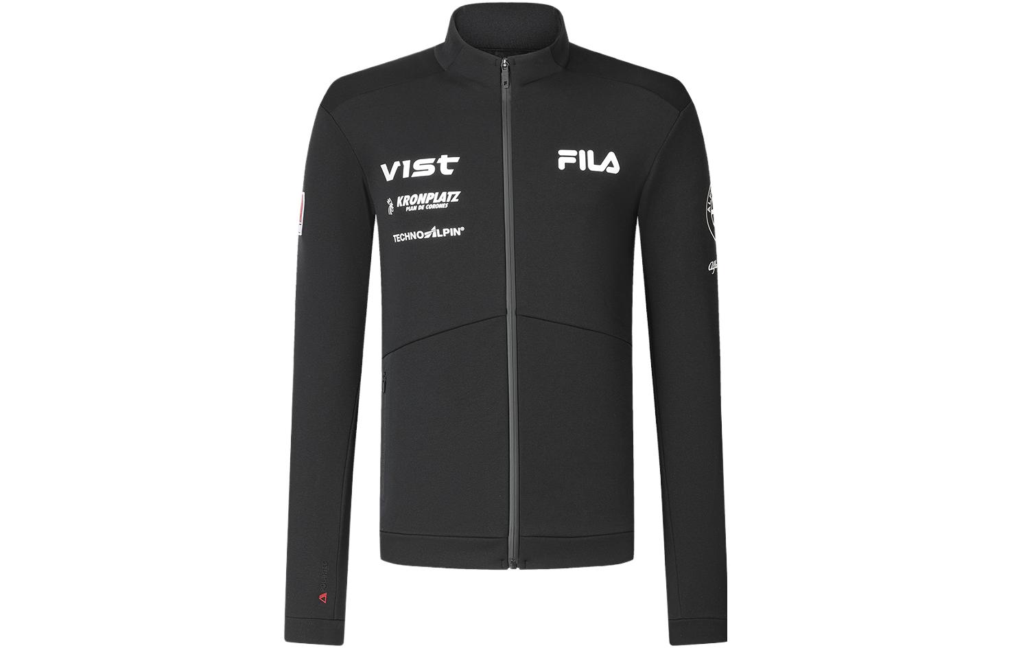 FILA  Black Zipper Ski Jacket with Logo Print. A11M346502F-BK