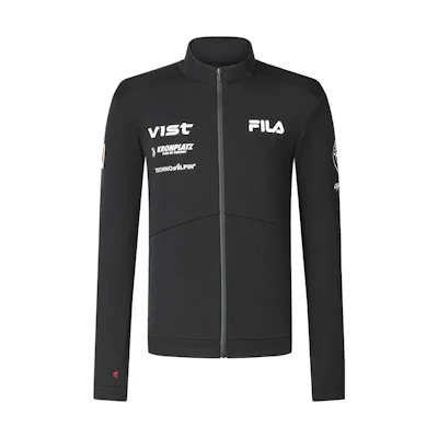 FILA Black Zipper Ski Jacket with Logo Print. A11M346502F-BK