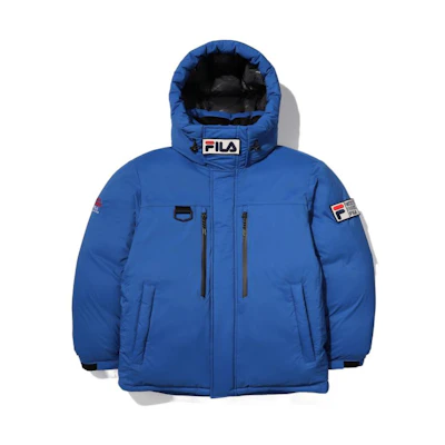 FILA Blue Logo Embroidered Hooded Down Jacket FS2DJE4122X-DBU