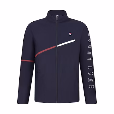FILA Blue Tennis Knit Jacket with Logo Print. A11M333502F-NV