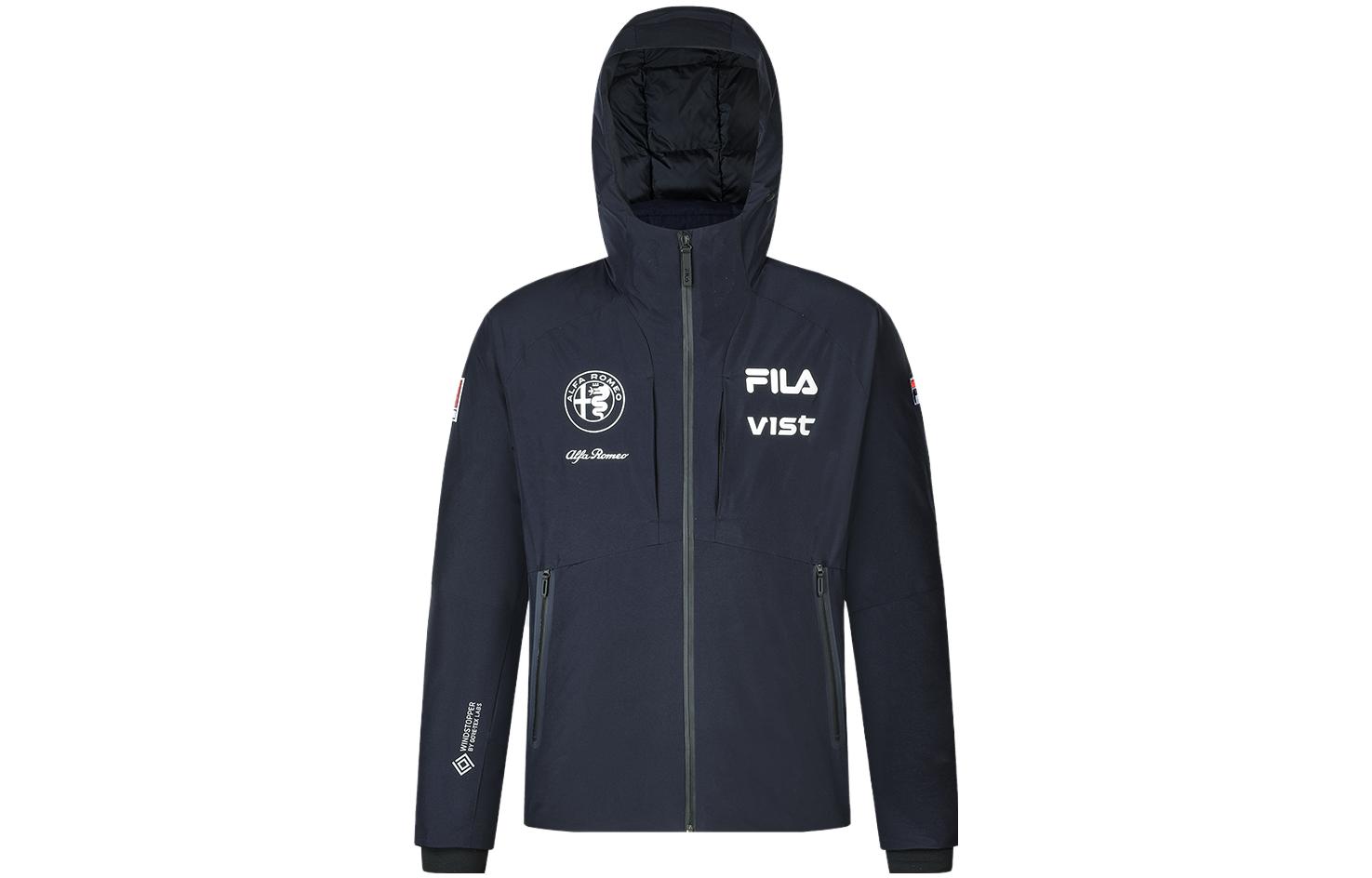 FILA  Blue Waterproof Down Ski Jacket with Logo Print and Hood. A11M346904F-NV 圖 2