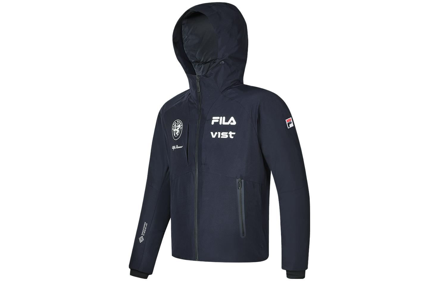 FILA  Blue Waterproof Down Ski Jacket with Logo Print and Hood. A11M346904F-NV 圖 4