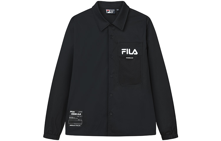 FILA  Casual Black Polo Shirt Jacket with Logo Design. F11M229402F-BK