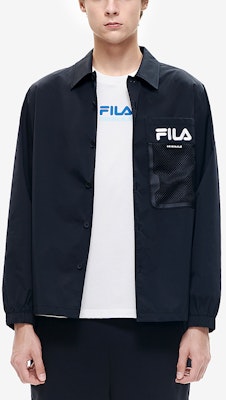 FILA Casual Black Polo Shirt Jacket with Logo Design. F11M229402F-BK Shop FILA Casual Black Polo Shirt Jacket with Logo Design. F11M229402F-BK