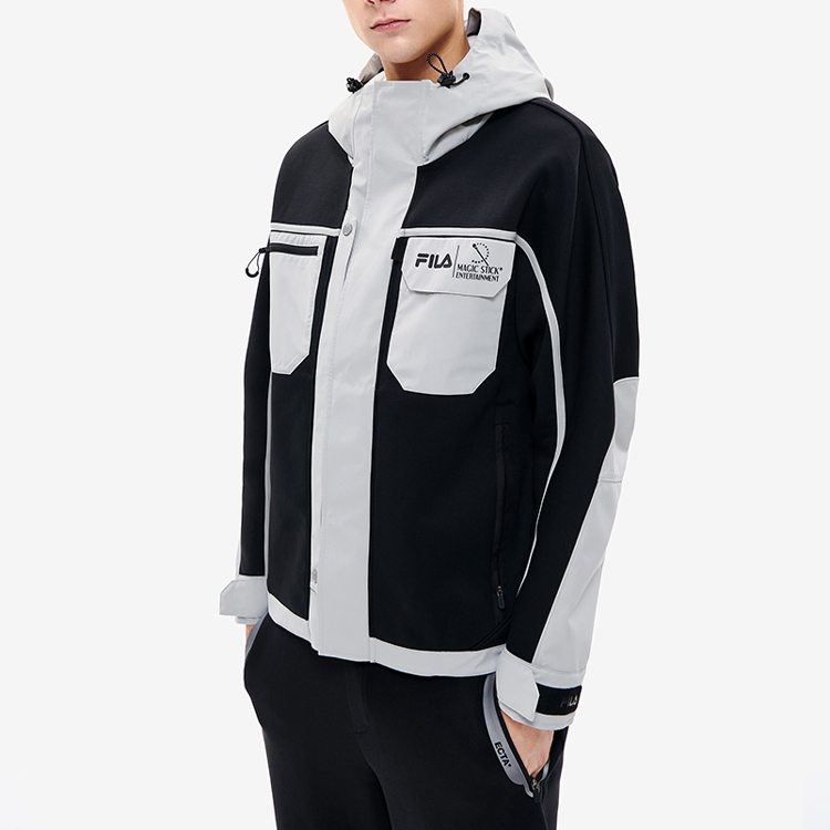 Purchase FILA  Casual Colorblock Loose Fit Knitted Hoodie Jacket - Black F11M249501F-BK