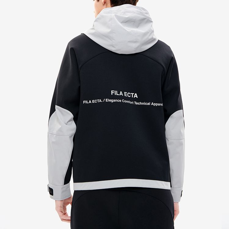 Details for FILA  Casual Colorblock Loose Fit Knitted Hoodie Jacket - Black F11M249501F-BK